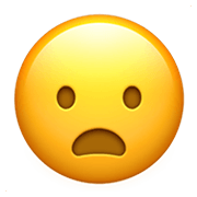 Emoji 😦 Faccina Imbronciata Con Bocca Aperta su Apple iOS 14.2.