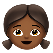 👧🏾 Emoji Mädchen: mitteldunkle Hautfarbe Apple iOS 14.2.