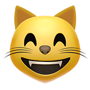 😸 Emoji Rosto De Gato Sorrindo Com Olhos Sorridentes na Apple iOS 14.2.