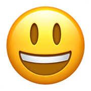 Emoji 😃 Faccina Con Un Gran Sorriso E Occhi Spalancati su Apple iOS 14.2.