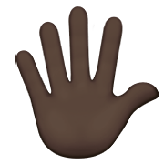 🖐🏿 Emoji Hand mit gespreizten Fingern: dunkle Hautfarbe Apple iOS 14.2.