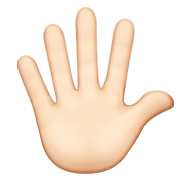 🖐🏻 Emoji Hand mit gespreizten Fingern: helle Hautfarbe Apple iOS 14.2.