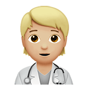 Emoji 🧑🏼‍⚕️ Persona Che Lavora Nella Sanità: Carnagione Abbastanza Chiara su Apple iOS 14.2.