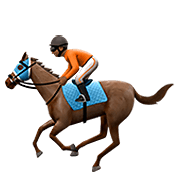 🏇🏾 Emoji Corrida De Cavalos: Pele Morena Escura na Apple iOS 14.2.