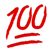 Emoji 💯 100 Punti su Apple iOS 14.2.