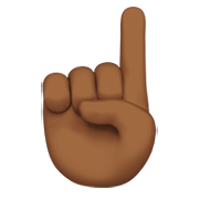 ☝🏾 Emoji Dedo índice Hacia Arriba: Tono De Piel Oscuro Medio en Apple iOS 14.2.