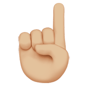 ☝🏼 Emoji Indicador Apontando Para Cima: Pele Morena Clara na Apple iOS 14.2.