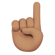 ☝🏽 Emoji Dedo índice Hacia Arriba: Tono De Piel Medio en Apple iOS 14.2.