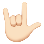 Emoji 🤟🏻 Gesto Ti Amo: Carnagione Chiara su Apple iOS 14.2.