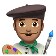 Emoji 👨🏽‍🎨 Artista Uomo: Carnagione Olivastra su Apple iOS 14.2.
