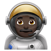 👨🏿‍🚀 Emoji Astronauta Hombre: Tono De Piel Oscuro en Apple iOS 14.2.