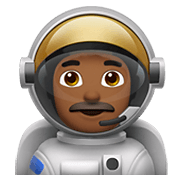 👨🏾‍🚀 Emoji Astronaut: mitteldunkle Hautfarbe Apple iOS 14.2.