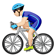 Emoji 🚴🏻‍♂️ Ciclista Uomo: Carnagione Chiara su Apple iOS 14.2.