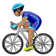 Émoji 🚴🏽‍♂️ Cycliste Homme : Peau Légèrement Mate sur Apple iOS 14.2.