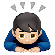 Emoji 🙇🏻‍♂️ Uomo Che Fa Inchino Profondo: Carnagione Chiara su Apple iOS 14.2.