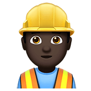 Emoji 👷🏿‍♂️ Operaio Edile Uomo: Carnagione Scura su Apple iOS 14.2.