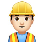 👷🏻‍♂️ Emoji Obrero Hombre: Tono De Piel Claro en Apple iOS 14.2.