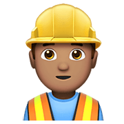 👷🏽‍♂️ Emoji Bauarbeiter: mittlere Hautfarbe Apple iOS 14.2.