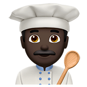 Emoji 👨🏿‍🍳 Cuoco: Carnagione Scura su Apple iOS 14.2.