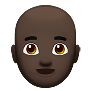 Émoji 👨🏿‍🦲 Homme : Peau Foncée Et Chauve sur Apple iOS 14.2.