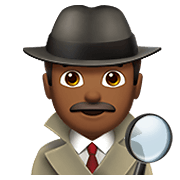 🕵🏾‍♂️ Emoji Detective Hombre: Tono De Piel Oscuro Medio en Apple iOS 14.2.