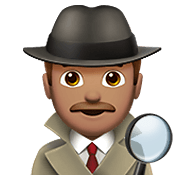 🕵🏽‍♂️ Emoji Detective Hombre: Tono De Piel Medio en Apple iOS 14.2.