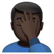 🤦🏿‍♂️ Emoji sich an den Kopf fassender Mann: dunkle Hautfarbe Apple iOS 14.2.