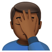 🤦🏾‍♂️ Emoji sich an den Kopf fassender Mann: mitteldunkle Hautfarbe Apple iOS 14.2.