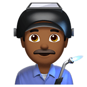 👨🏾‍🏭 Emoji Fabrikarbeiter: mitteldunkle Hautfarbe Apple iOS 14.2.