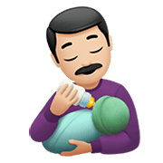 👨🏻‍🍼 Emoji Homem Alimentando Bebê: Pele Clara na Apple iOS 14.2.