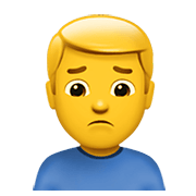 🙍‍♂️ Emoji Homem Franzindo A Sobrancelha na Apple iOS 14.2.