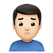 🙍🏻‍♂️ Emoji missmutiger Mann: helle Hautfarbe Apple iOS 14.2.