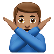 🙅🏽‍♂️ Emoji Homem Fazendo Gesto De «não»: Pele Morena na Apple iOS 14.2.