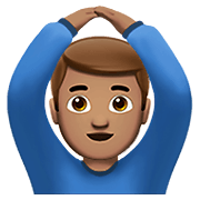 Emoji 🙆🏽‍♂️ Uomo Con Gesto OK: Carnagione Olivastra su Apple iOS 14.2.