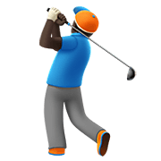 🏌🏿‍♂️ Emoji Hombre Jugando Al Golf: Tono De Piel Oscuro en Apple iOS 14.2.