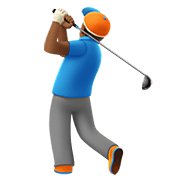 🏌🏾‍♂️ Emoji Hombre Jugando Al Golf: Tono De Piel Oscuro Medio en Apple iOS 14.2.