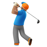 🏌🏽‍♂️ Emoji Homem Golfista: Pele Morena na Apple iOS 14.2.