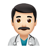 👨🏻‍⚕️ Emoji Arzt: helle Hautfarbe Apple iOS 14.2.