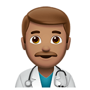 👨🏽‍⚕️ Emoji Homem Profissional Da Saúde: Pele Morena na Apple iOS 14.2.