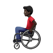 👨🏿‍🦽 Emoji Homem Em Cadeira De Rodas Manual: Pele Escura na Apple iOS 14.2.