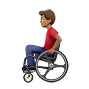 👨🏽‍🦽 Emoji Mann in manuellem Rollstuhl: mittlere Hautfarbe Apple iOS 14.2.