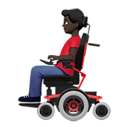 👨🏿‍🦼 Emoji Mann in elektrischem Rollstuhl: dunkle Hautfarbe Apple iOS 14.2.