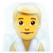 Emoji 🧖‍♂️ Uomo In Sauna su Apple iOS 14.2.