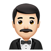 Emoji 🤵🏻‍♂️ Uomo in smoking: Carnagione Chiara su Apple iOS 14.2.