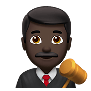 👨🏿‍⚖️ Emoji Juez: Tono De Piel Oscuro en Apple iOS 14.2.