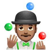 Emoji 🤹🏽‍♂️ Giocoliere Uomo: Carnagione Olivastra su Apple iOS 14.2.