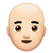 Emoji 👨🏻‍🦲 Uomo: Carnagione Chiara E Calvo su Apple iOS 14.2.