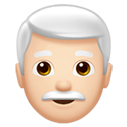 Emoji 👨🏻‍🦳 Uomo: Carnagione Chiara E Capelli Bianchi su Apple iOS 14.2.