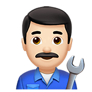 Emoji 👨🏻‍🔧 Meccanico Uomo: Carnagione Chiara su Apple iOS 14.2.