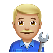 Emoji 👨🏼‍🔧 Meccanico Uomo: Carnagione Abbastanza Chiara su Apple iOS 14.2.